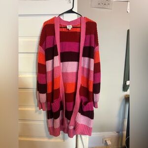 St. John's Bay Multicolor Striped Cardigan